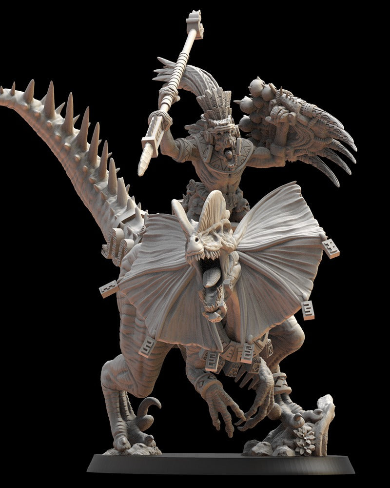 Miniatura General Ezocamatl en Dilofosaurio Saurios Ancestrales resina 28mm sin pintar - Drakholm