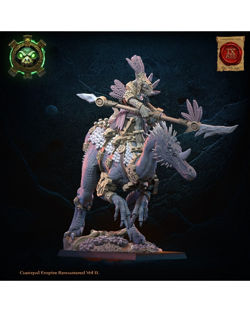 Miniatura Itzcueye, Heroína Cuetzpalli en Ceratomimus Saurios Ancestrales resina 28mm sin pintar - Drakholm