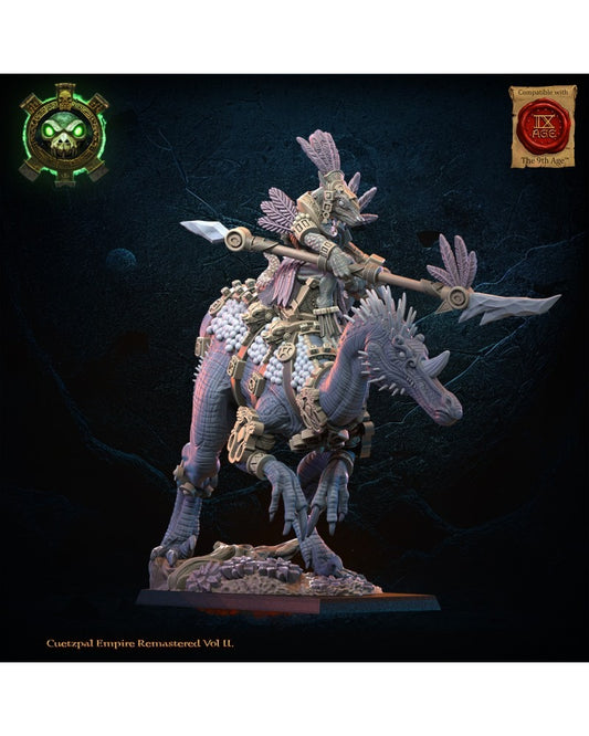 Miniatura Itzcueye, Heroína Cuetzpalli en Ceratomimus Saurios Ancestrales resina 28mm sin pintar - Drakholm