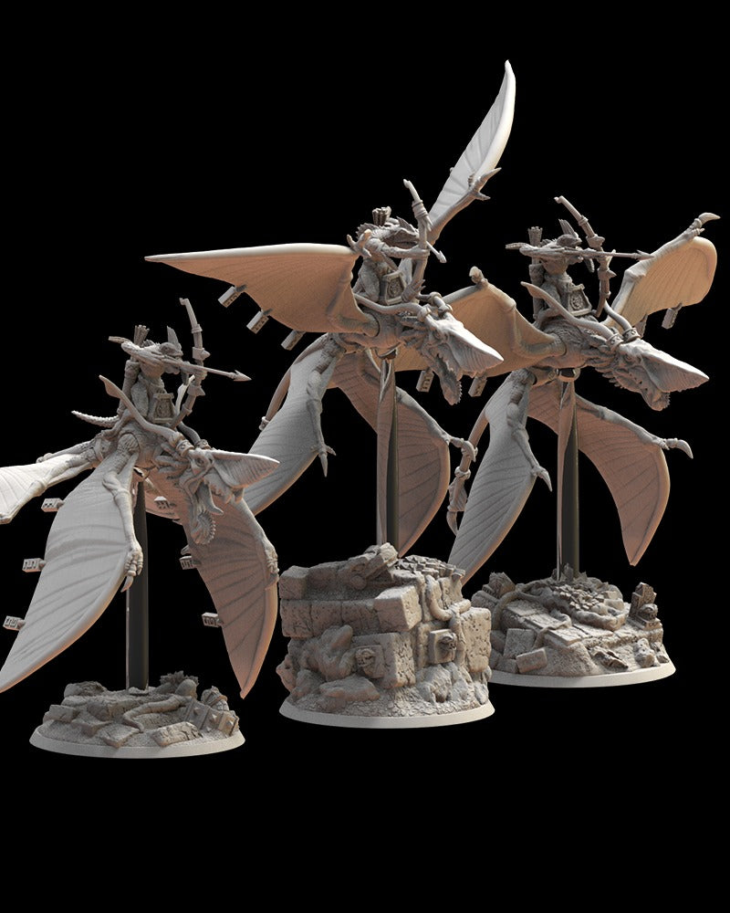 Miniatura Unidad Tlantliatzli Saurios Ancestrales resina 28mm sin pintar - Drakholm
