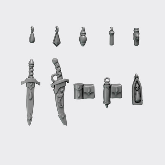 Adornos Crimson Lords A — bits de conversión sci-fi grimdark de Greytide Studio, resina 32mm sin pintar