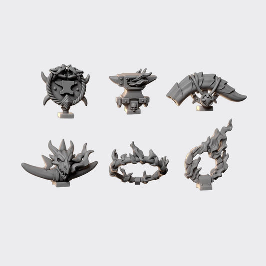 Adornos mochila Anvil Wardens — bits de conversión sci-fi grimdark de Greytide Studio, resina 32mm sin pintar