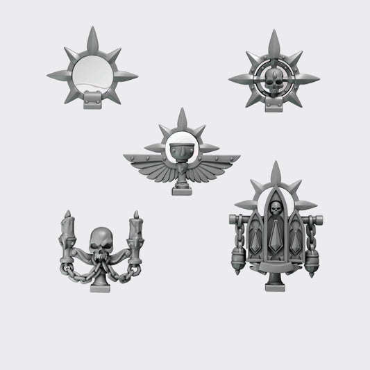 Adornos mochila Crimson Lords — bits de conversión sci-fi grimdark de Greytide Studio, resina 32mm sin pintar