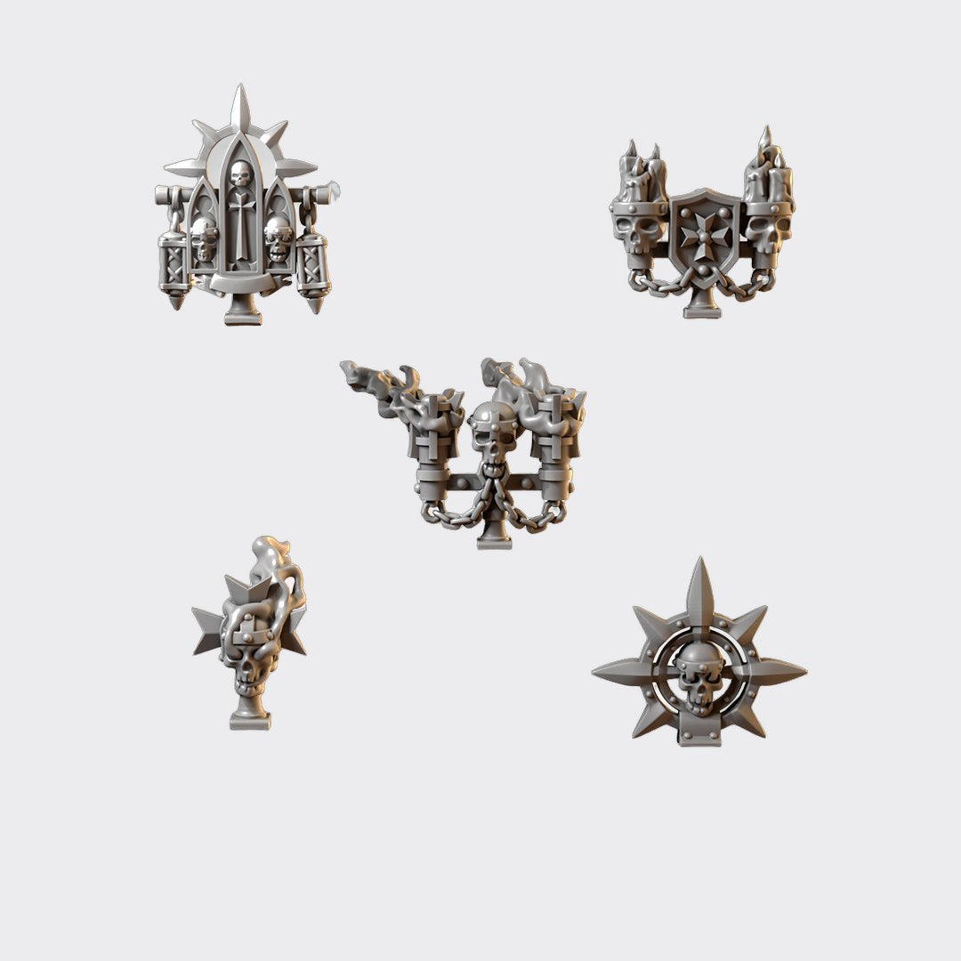 Adornos mochila Eternal Crusaders — bits de conversión sci-fi grimdark de Greytide Studio, resina 32mm sin pintar