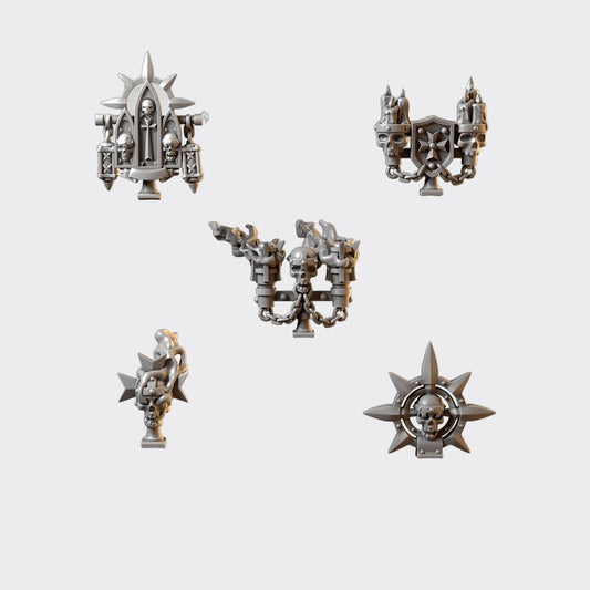 Adornos mochila Eternal Crusaders — bits de conversión sci-fi grimdark de Greytide Studio, resina 32mm sin pintar