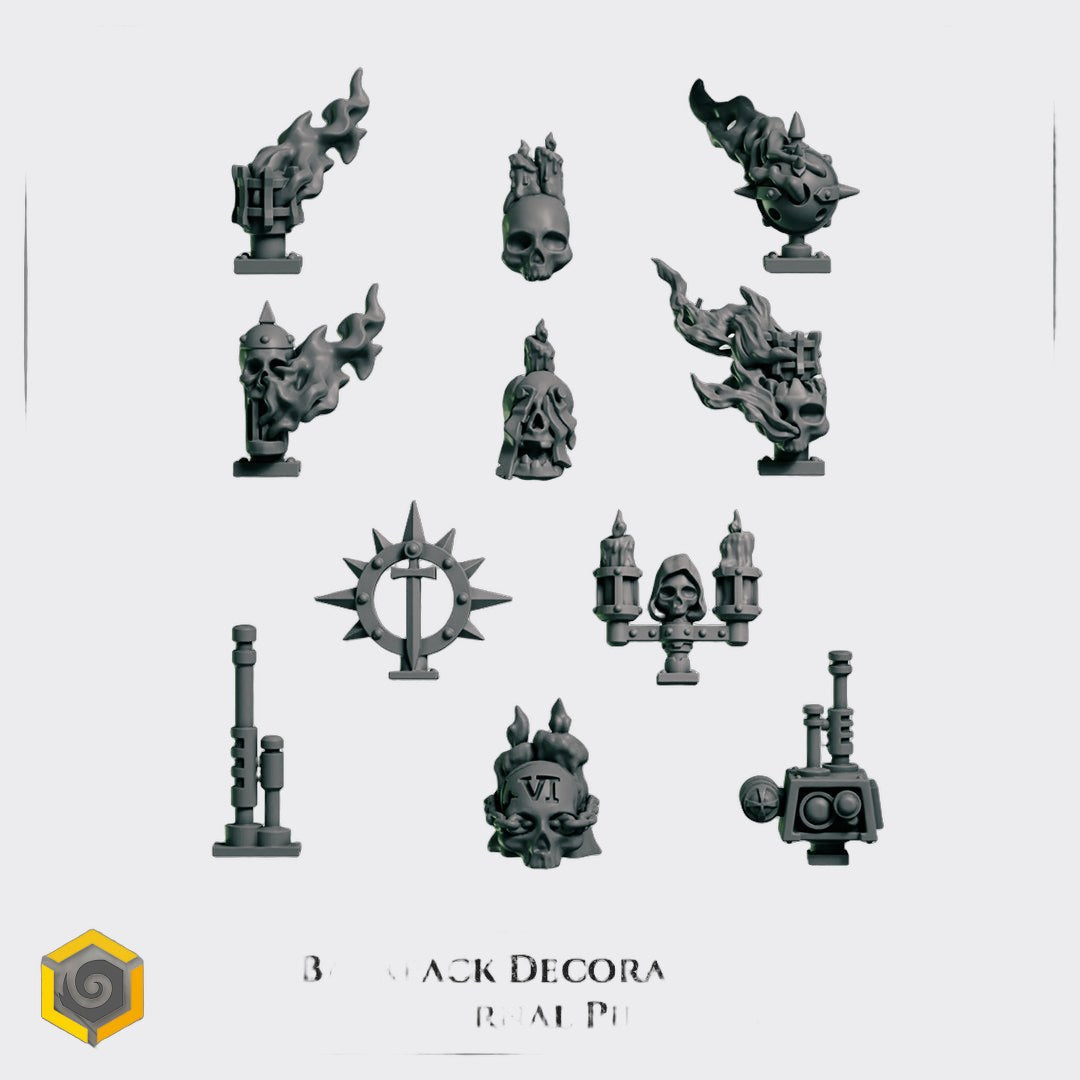 Adornos mochilas Eternal Pilgrims — bits de conversión sci-fi grimdark de Greytide Studio, resina 32mm sin pintar