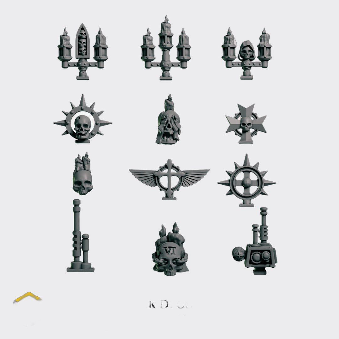 Adornos mochilas Eternal Crusaders — bits de conversión sci-fi grimdark de Greytide Studio, resina 32mm sin pintar
