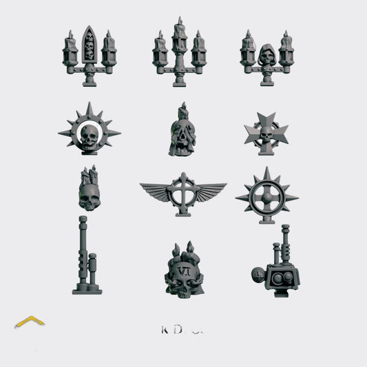 Adornos mochilas Eternal Crusaders — bits de conversión sci-fi grimdark de Greytide Studio, resina 32mm sin pintar