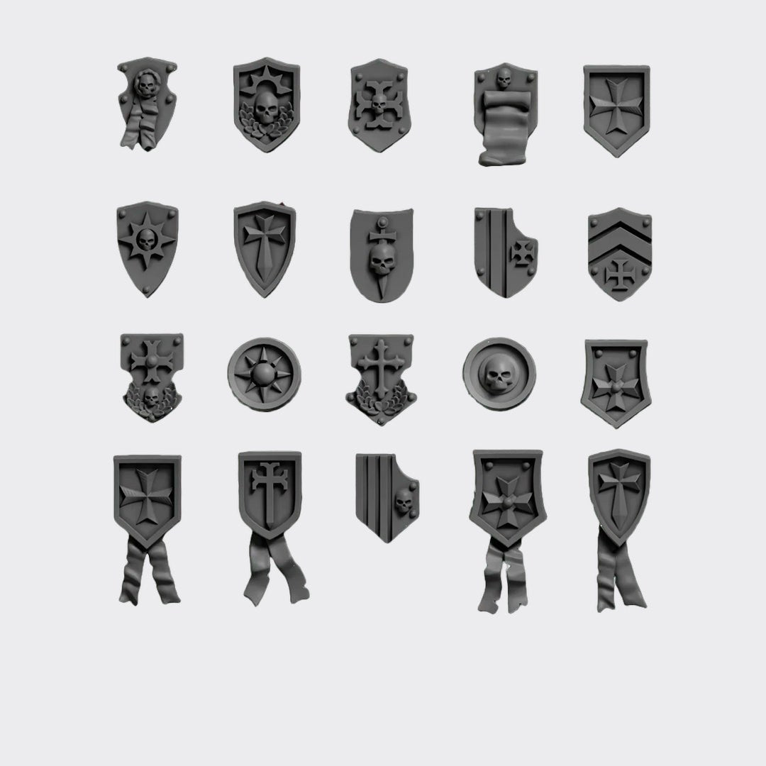 Adornos pecho Eternal Crusaders — bits de conversión sci-fi grimdark de Greytide Studio, resina 32mm sin pintar
