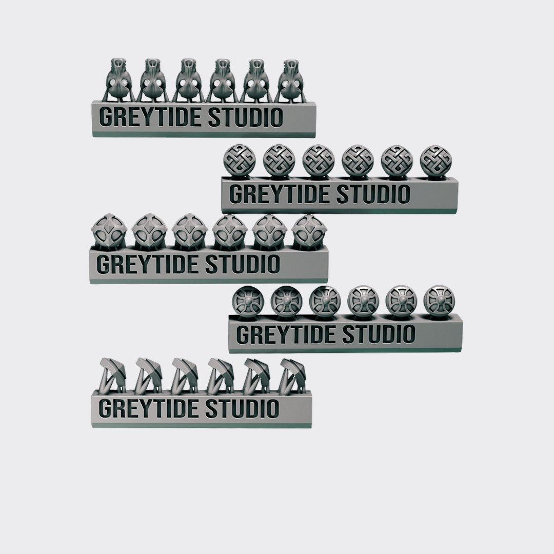 Adornos Primal Hounds A — bits de conversión sci-fi grimdark de Greytide Studio, resina 32mm sin pintar
