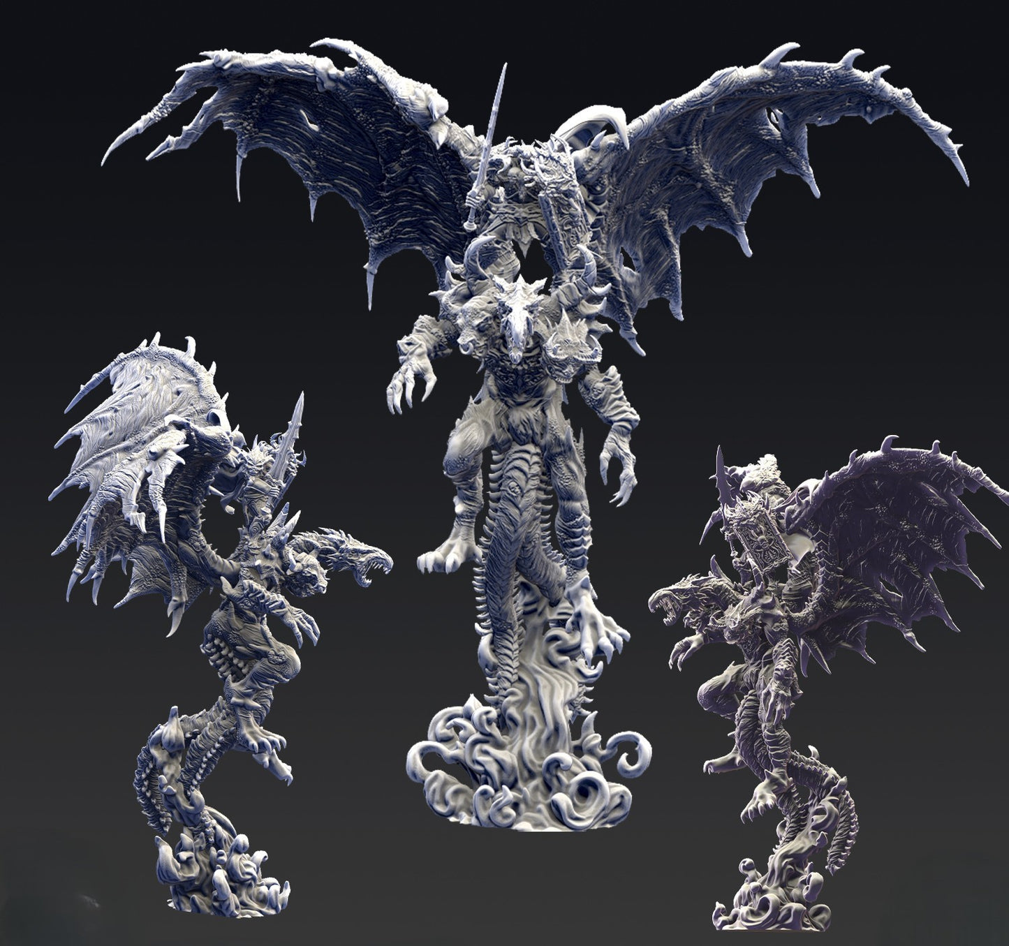 Miniatura El Archidemonio de las Edades Reinos del Caos resina 32mm sin pintar - Drakholm