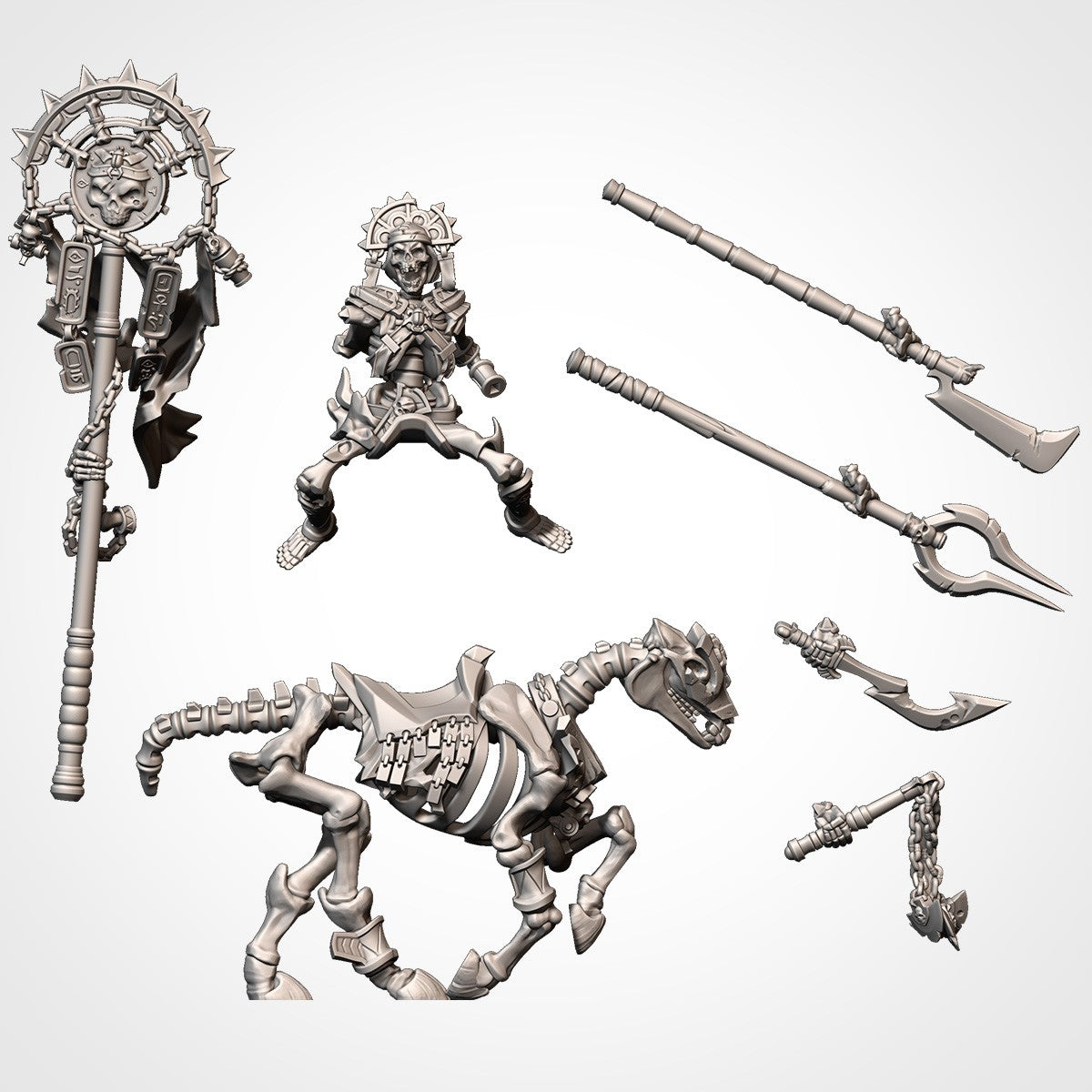 Miniatura Portaestandarte de la Legión Árida Reyes Funerarios resina 32mm sin pintar - Drakholm