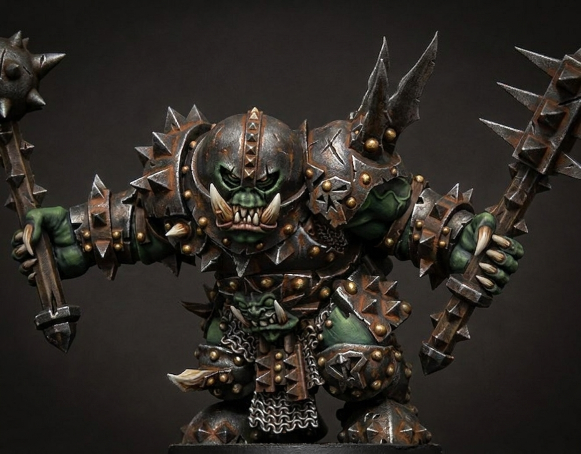 Senor Orco Acorazado, el Arrollador · miniatura de resina 28 mm · Orcos y Goblins · Drakholm