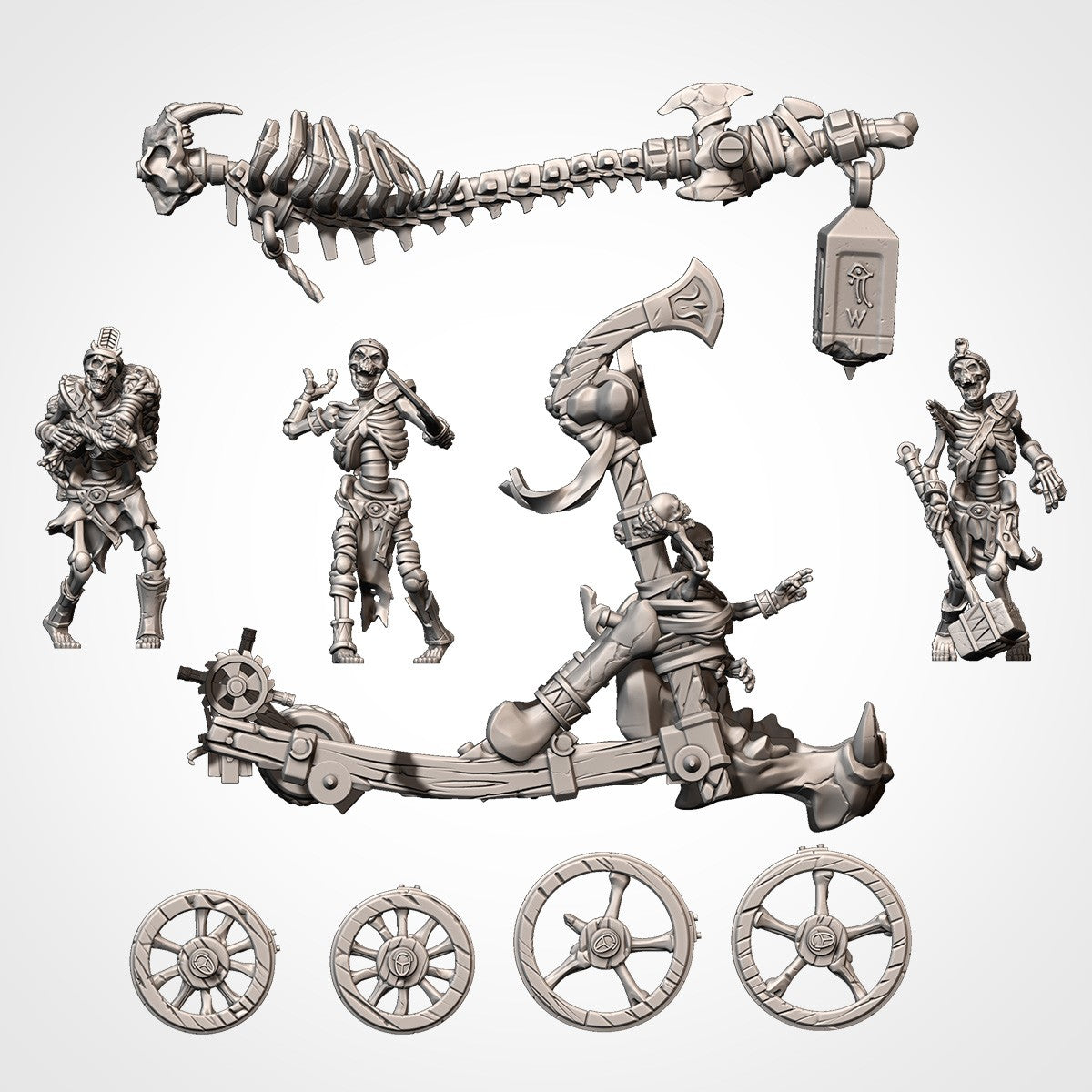 Miniatura Catapulta de Hueso Reyes Funerarios resina 32mm sin pintar - Drakholm