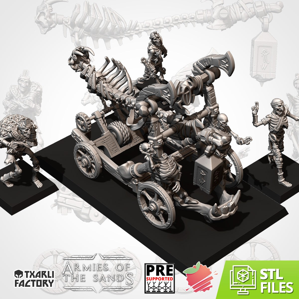Miniatura Catapulta de Hueso Reyes Funerarios resina 32mm sin pintar - Drakholm