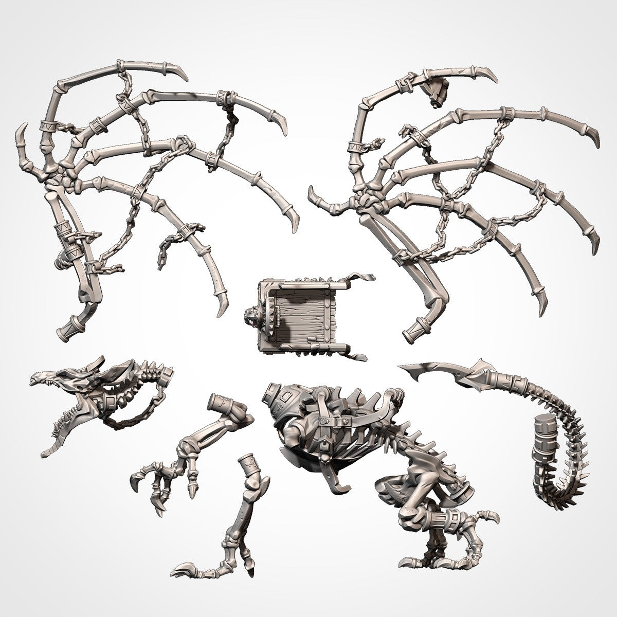 Miniatura Dragón de Hueso Reyes Funerarios resina 32mm sin pintar - Drakholm