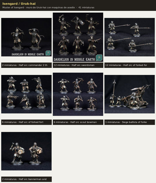 Ejercito Isengard / Uruk-hai — Muster of Isengard · 41 miniaturas resina · Senor de los Anillos
