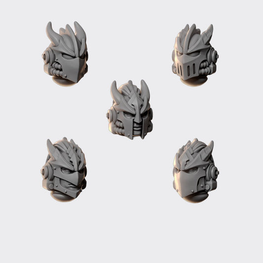 Cabezas Anvil Wardens C — bits de conversión sci-fi grimdark de Greytide Studio, resina 32mm sin pintar