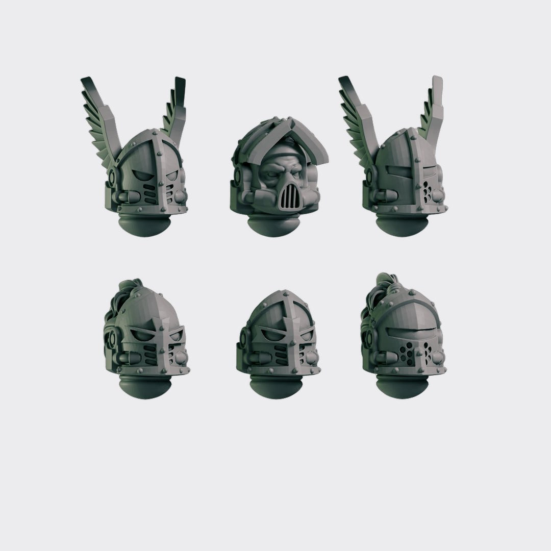 Cabezas B — bits de conversión sci-fi grimdark de Greytide Studio, resina 32mm sin pintar