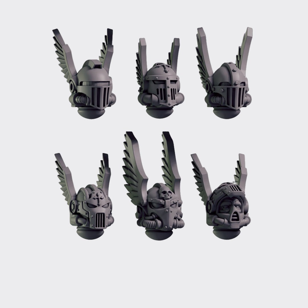 Cabezas C — bits de conversión sci-fi grimdark de Greytide Studio, resina 32mm sin pintar