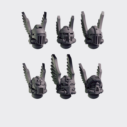 Cabezas C — bits de conversión sci-fi grimdark de Greytide Studio, resina 32mm sin pintar