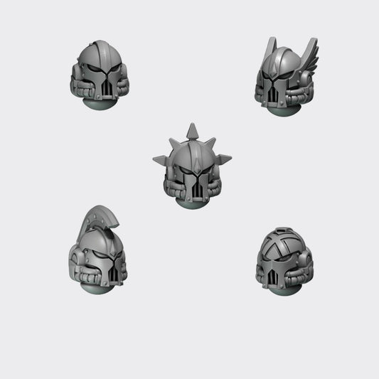 Cabezas Crimson Lords C — bits de conversión sci-fi grimdark de Greytide Studio, resina 32mm sin pintar