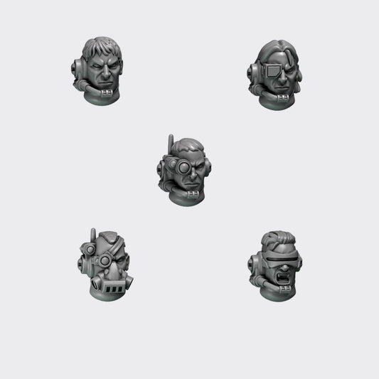 Cabezas Crimson Lords G — bits de conversión sci-fi grimdark de Greytide Studio, resina 32mm sin pintar