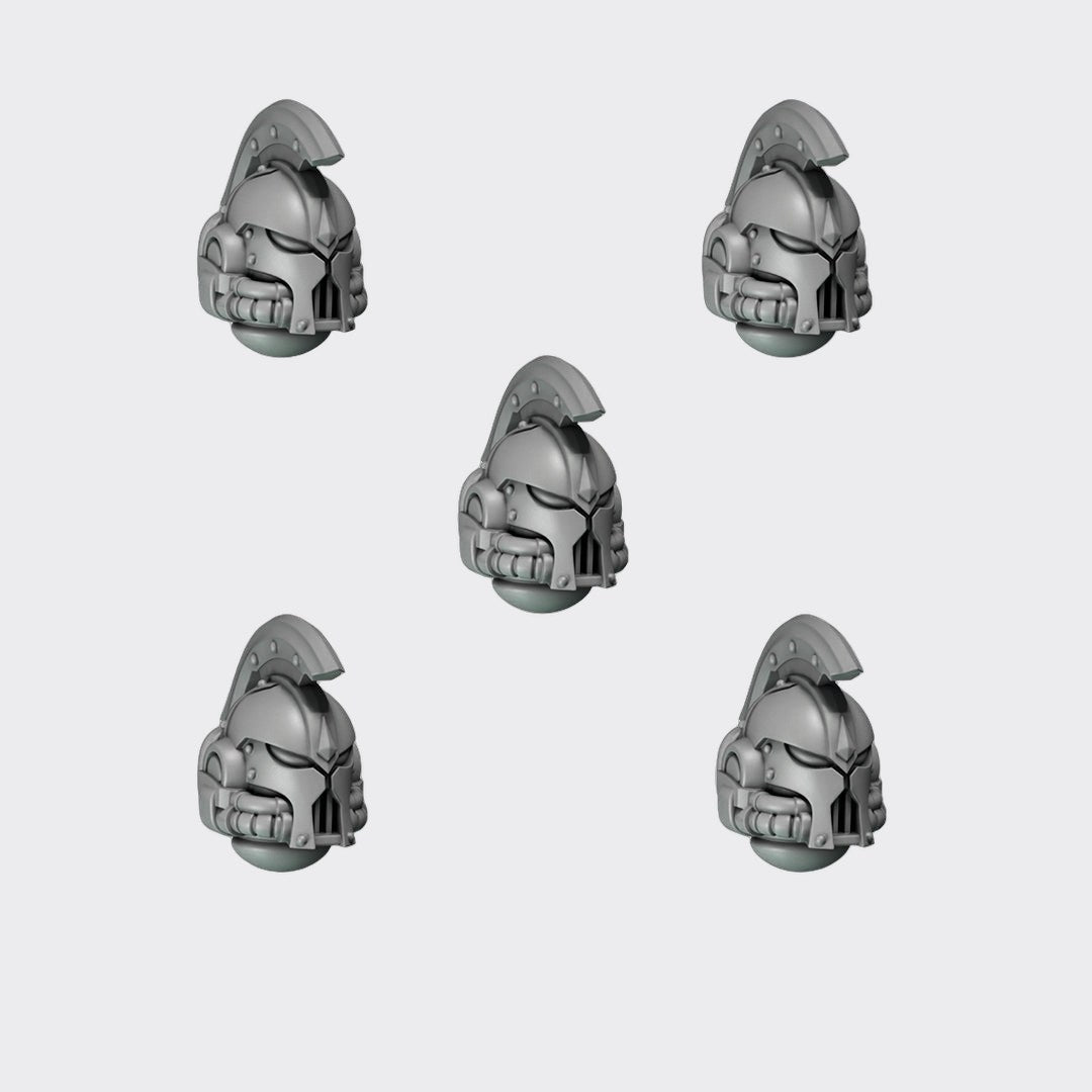 Cabezas Crimson Lords I — bits de conversión sci-fi grimdark de Greytide Studio, resina 32mm sin pintar