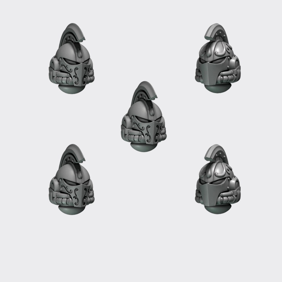 Cabezas Crimson Lords J — bits de conversión sci-fi grimdark de Greytide Studio, resina 32mm sin pintar