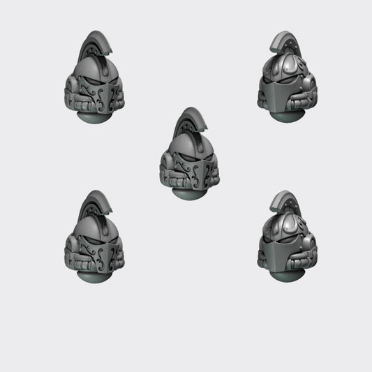 Cabezas Crimson Lords J — bits de conversión sci-fi grimdark de Greytide Studio, resina 32mm sin pintar