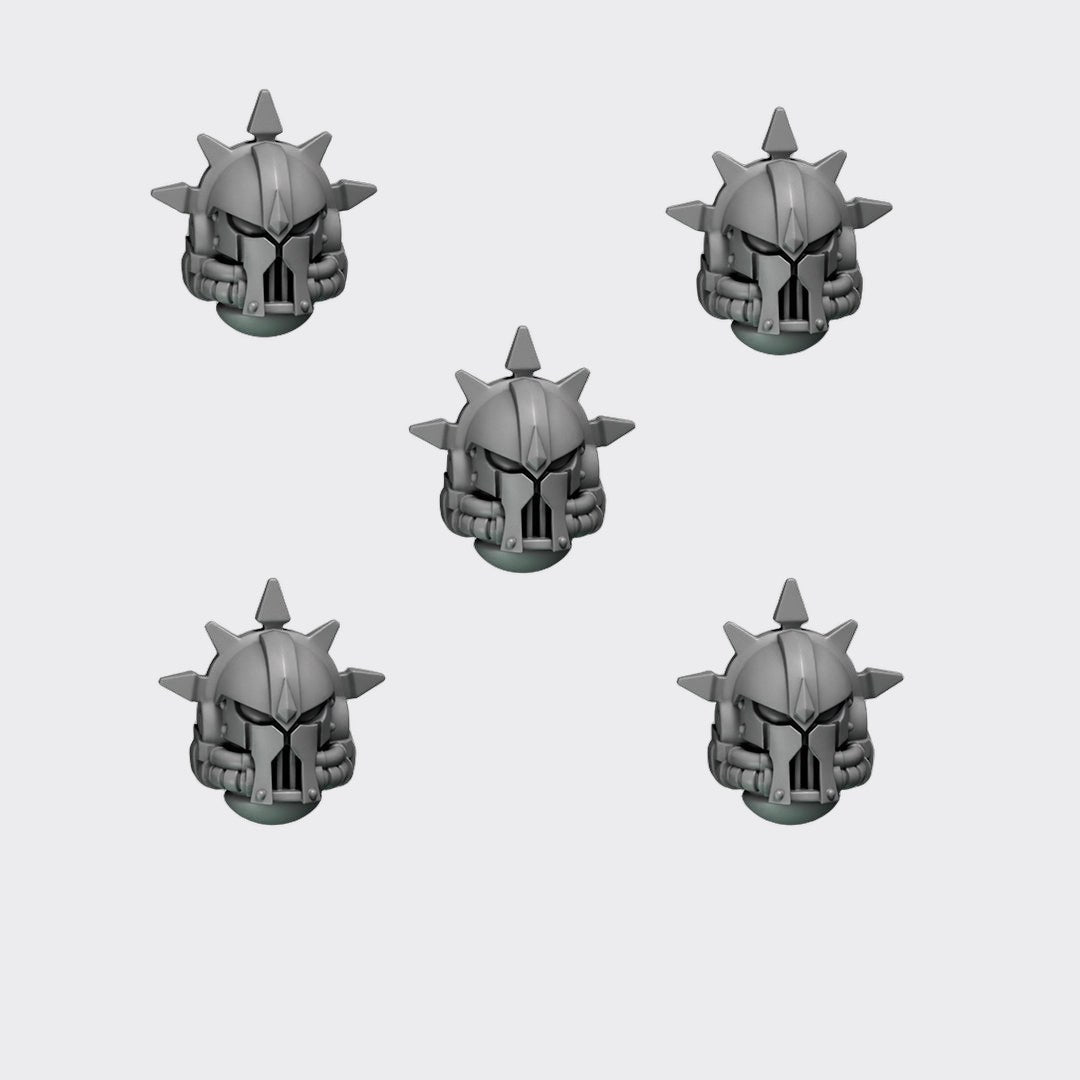 Cabezas Crimson Lords K — bits de conversión sci-fi grimdark de Greytide Studio, resina 32mm sin pintar