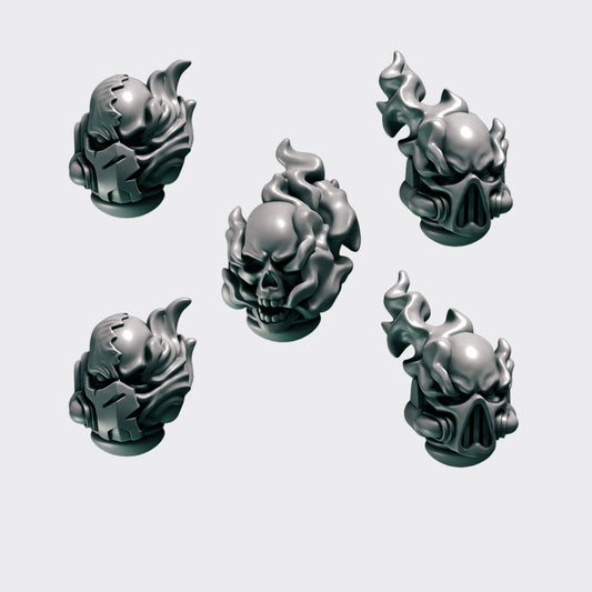Cabezas Cursed Company A — bits de conversión sci-fi grimdark de Greytide Studio, resina 32mm sin pintar