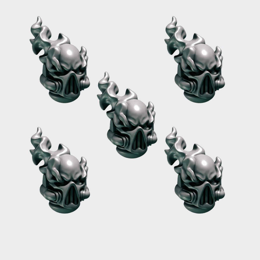 Cabezas Cursed Company B — bits de conversión sci-fi grimdark de Greytide Studio, resina 32mm sin pintar