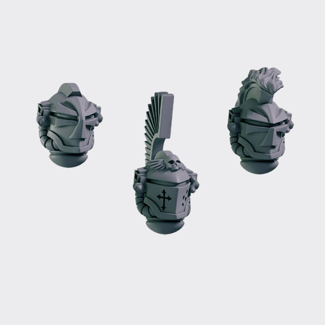 Cabezas Eternal Crusaders C — bits de conversión sci-fi grimdark de Greytide Studio, resina 32mm sin pintar