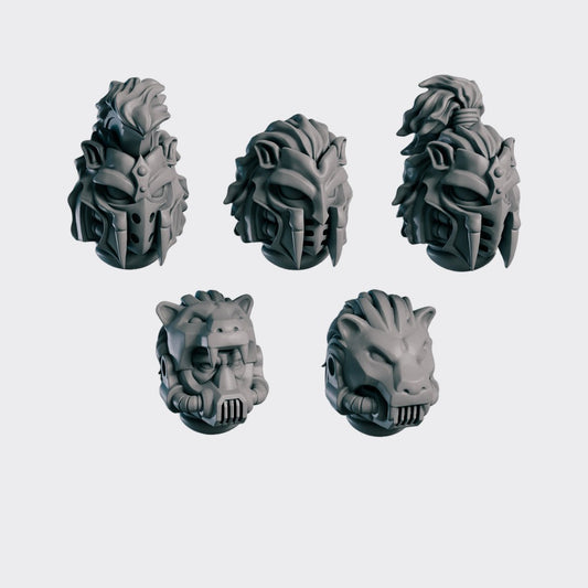 Cabezas Eternal Pilgrims B — bits de conversión sci-fi grimdark de Greytide Studio, resina 32mm sin pintar