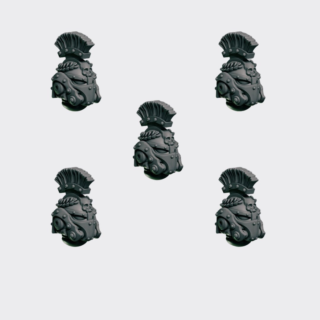 Cabezas F — bits de conversión sci-fi grimdark de Greytide Studio, resina 32mm sin pintar