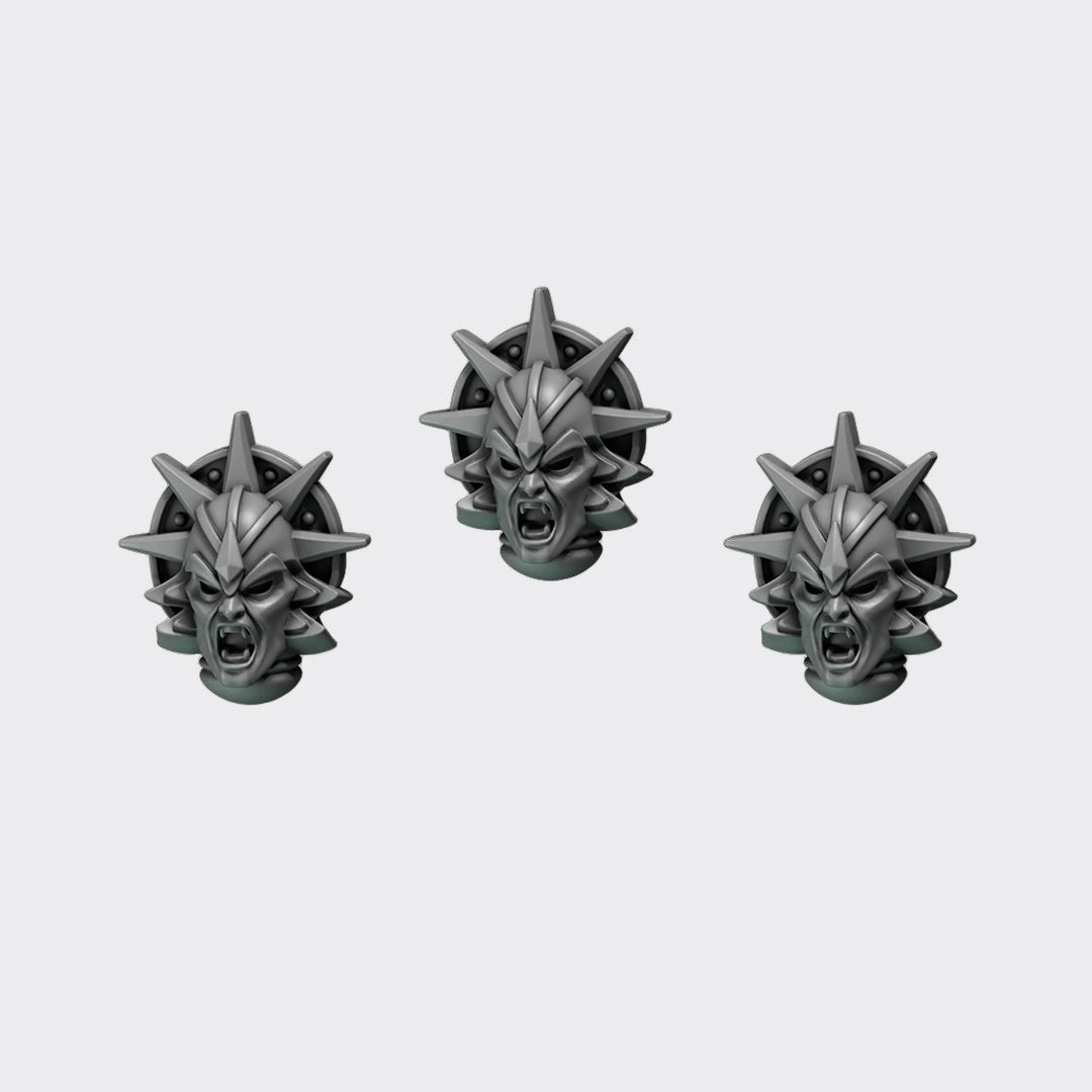 Cabezas HQ Crimson Lords B — bits de conversión sci-fi grimdark de Greytide Studio, resina 32mm sin pintar