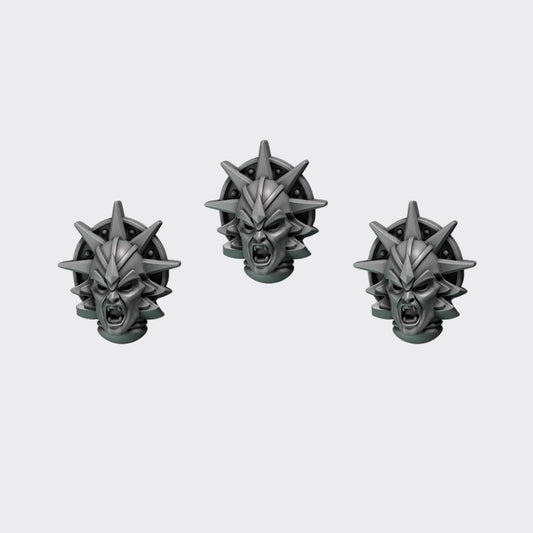 Cabezas HQ Crimson Lords B — bits de conversión sci-fi grimdark de Greytide Studio, resina 32mm sin pintar