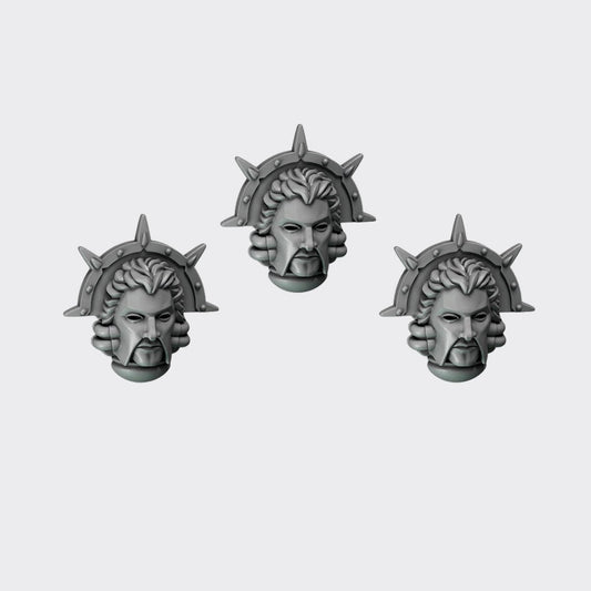 Cabezas HQ Crimson Lords C — bits de conversión sci-fi grimdark de Greytide Studio, resina 32mm sin pintar