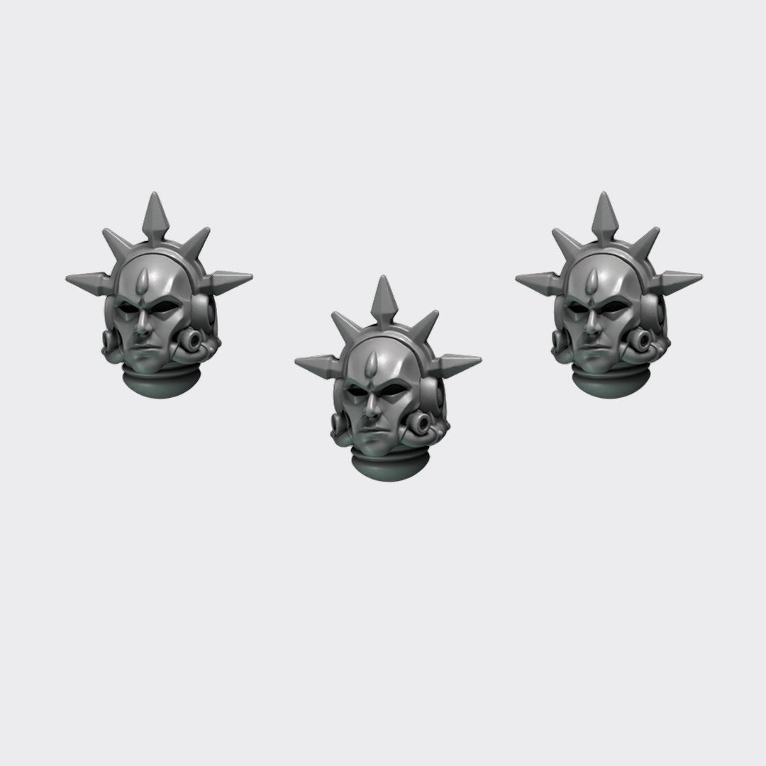 Cabezas HQ Crimson Lords D — bits de conversión sci-fi grimdark de Greytide Studio, resina 32mm sin pintar