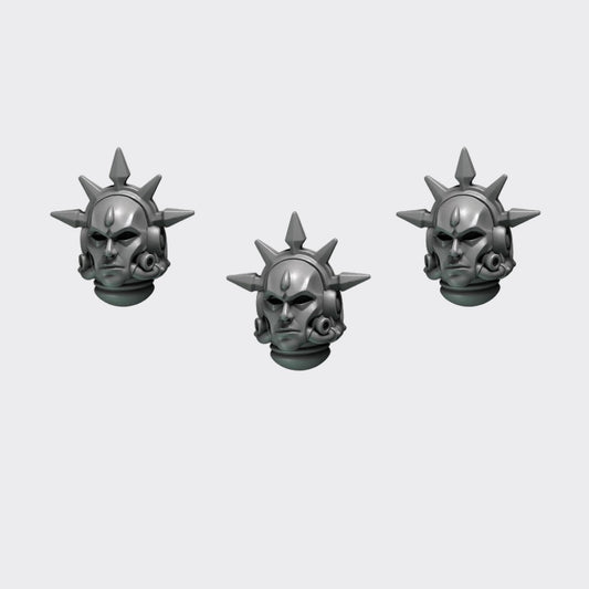 Cabezas HQ Crimson Lords D — bits de conversión sci-fi grimdark de Greytide Studio, resina 32mm sin pintar