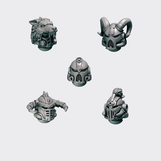Cabezas Primal Hounds D — bits de conversión sci-fi grimdark de Greytide Studio, resina 32mm sin pintar