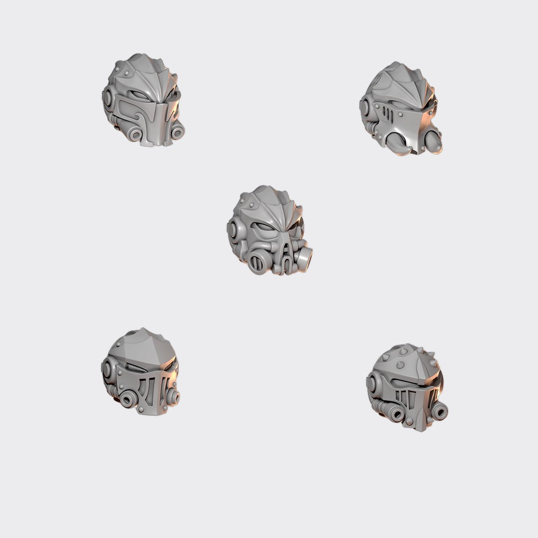 Cabezas Terminator Anvil wardens B — bits de conversión sci-fi grimdark de Greytide Studio, resina 32mm sin pintar