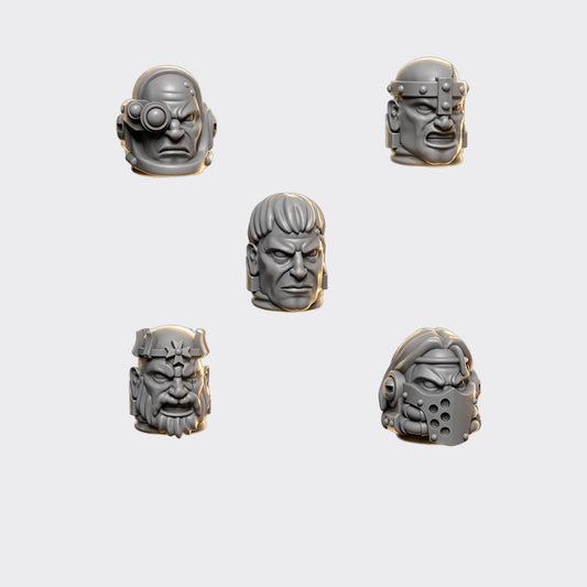 Cabezas Terminator Eternal Crusaders D — bits de conversión sci-fi grimdark de Greytide Studio, resina 32mm sin pintar