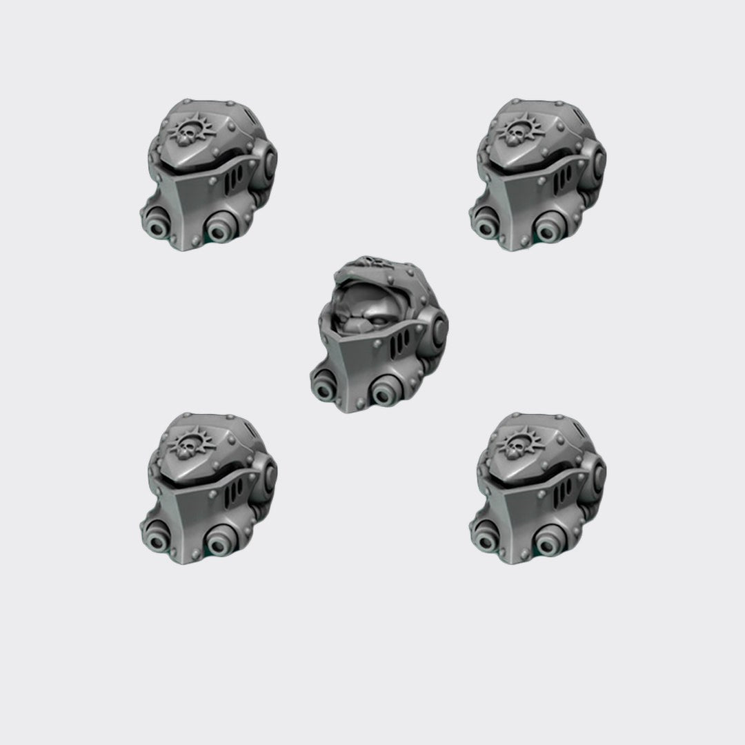 Cabezas Terminator Eternal Pilgrims C — bits de conversión sci-fi grimdark de Greytide Studio, resina 32mm sin pintar