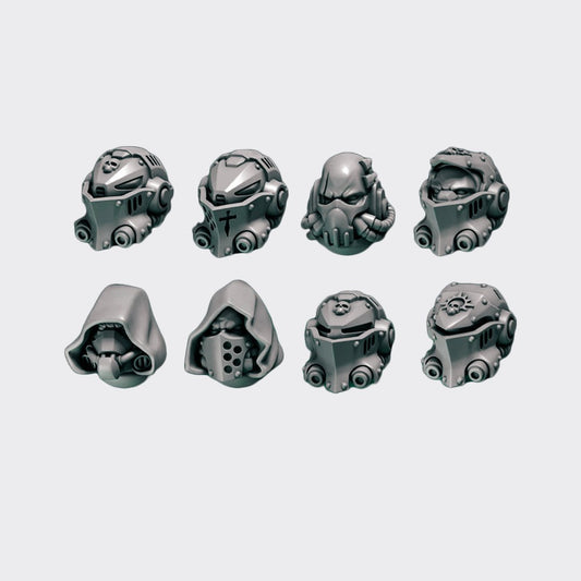 Cabezas Terminator Eternal Pilgrims A — bits de conversión sci-fi grimdark de Greytide Studio, resina 32mm sin pintar