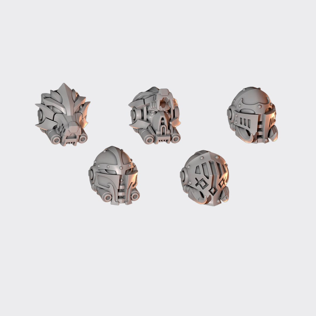Cabezas Terminator Primal Hounds B — bits de conversión sci-fi grimdark de Greytide Studio, resina 32mm sin pintar