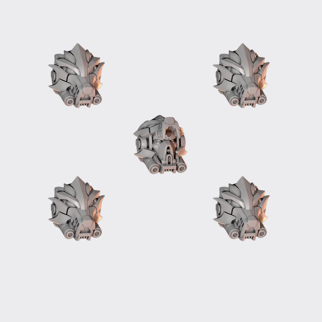 Cabezas Terminator Primal Hounds C — bits de conversión sci-fi grimdark de Greytide Studio, resina 32mm sin pintar