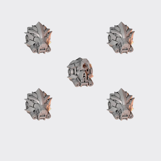 Cabezas Terminator Primal Hounds C — bits de conversión sci-fi grimdark de Greytide Studio, resina 32mm sin pintar
