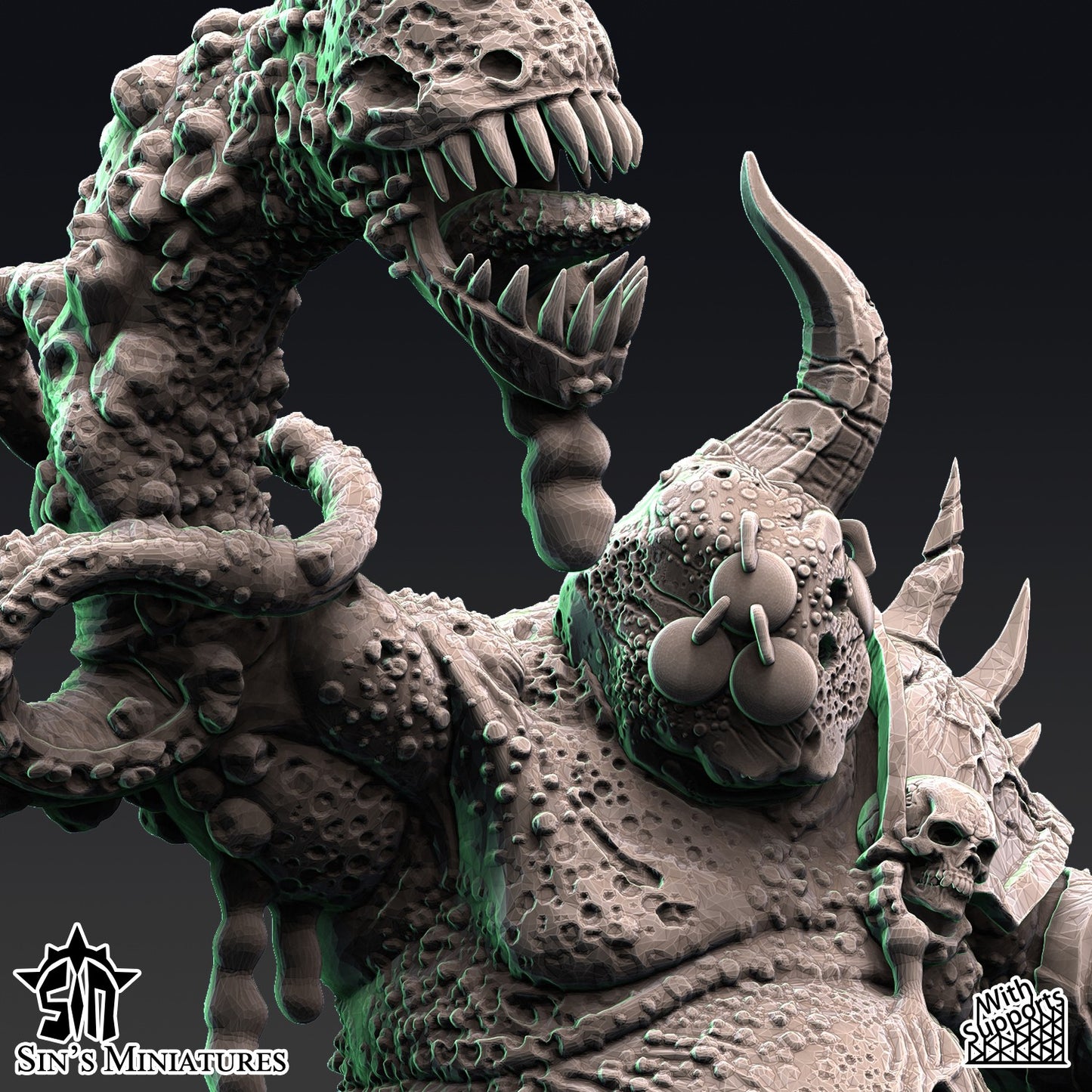 Miniatura Campeones de la Plaga Reinos del Caos resina 32mm sin pintar - Drakholm